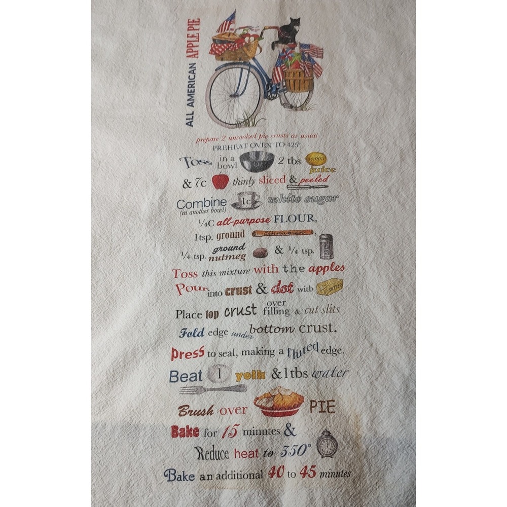 Mary Lake Thompson Flour‎ Sack All American Apple Pie Recipe Cottage Core SEE